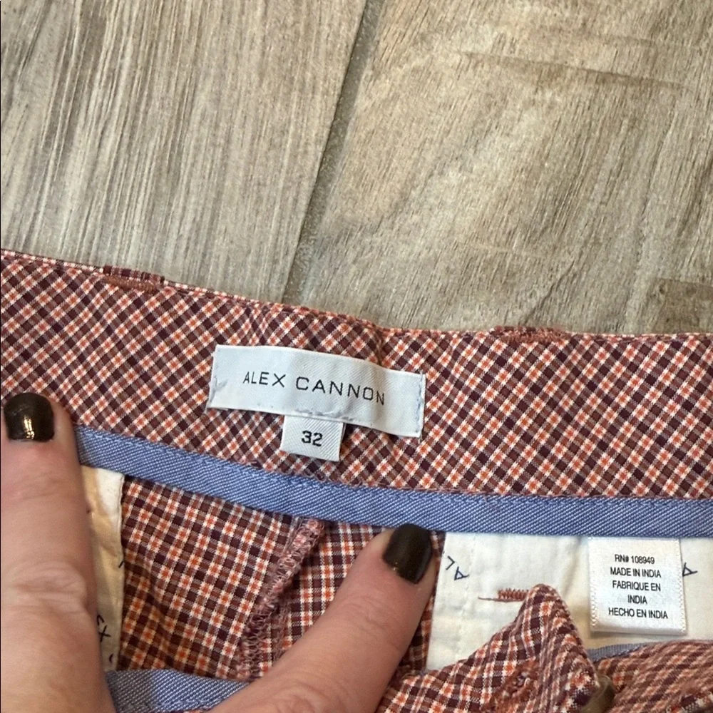 Alex Cannon Micro Check Golf Shorts Men's Preppy Size 32‎